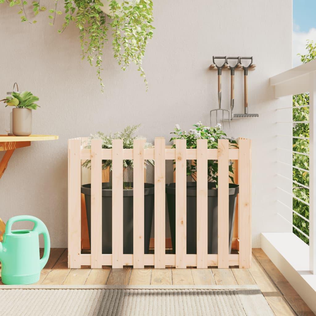 Højbed med stakitdesign 100×50×70 cm - massivt fyrretræ (ubehandlet) Højbed med stakitdesign 100×50×70 cm - massivt fyrretræ (ubehandlet)