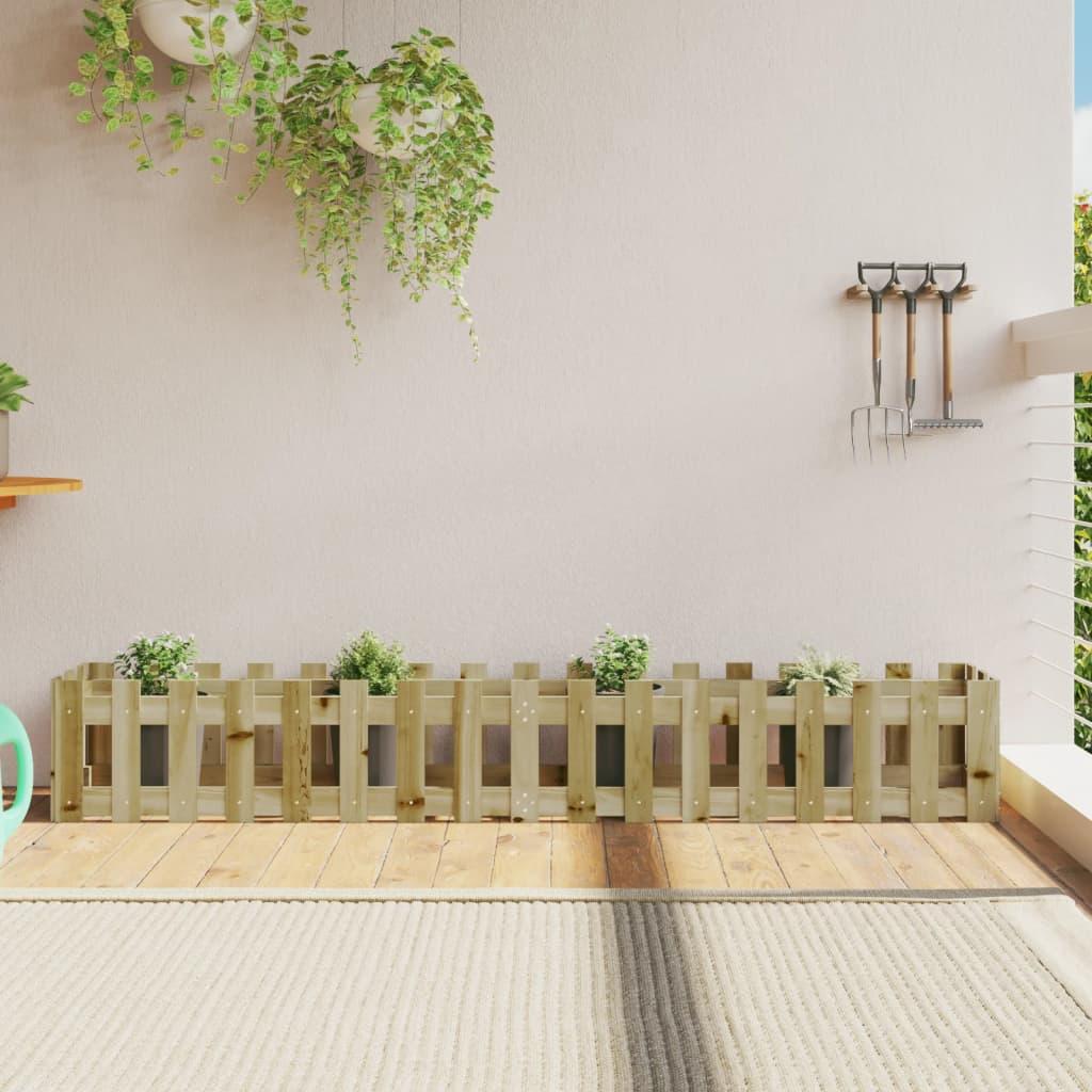 Højbed med stakitdesign 200x30x30 cm imprægneret fyrretræ Højbed med stakitdesign 200x30x30 cm imprægneret fyrretræ