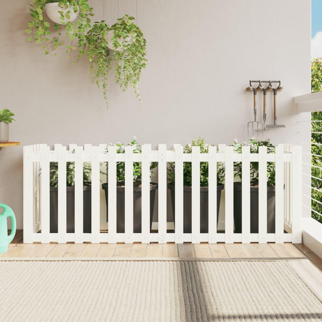 Højbed med stakitdesign 200x50x70 cm massivt fyrretræ hvid Højbed med stakitdesign 200x50x70 cm massivt fyrretræ hvid