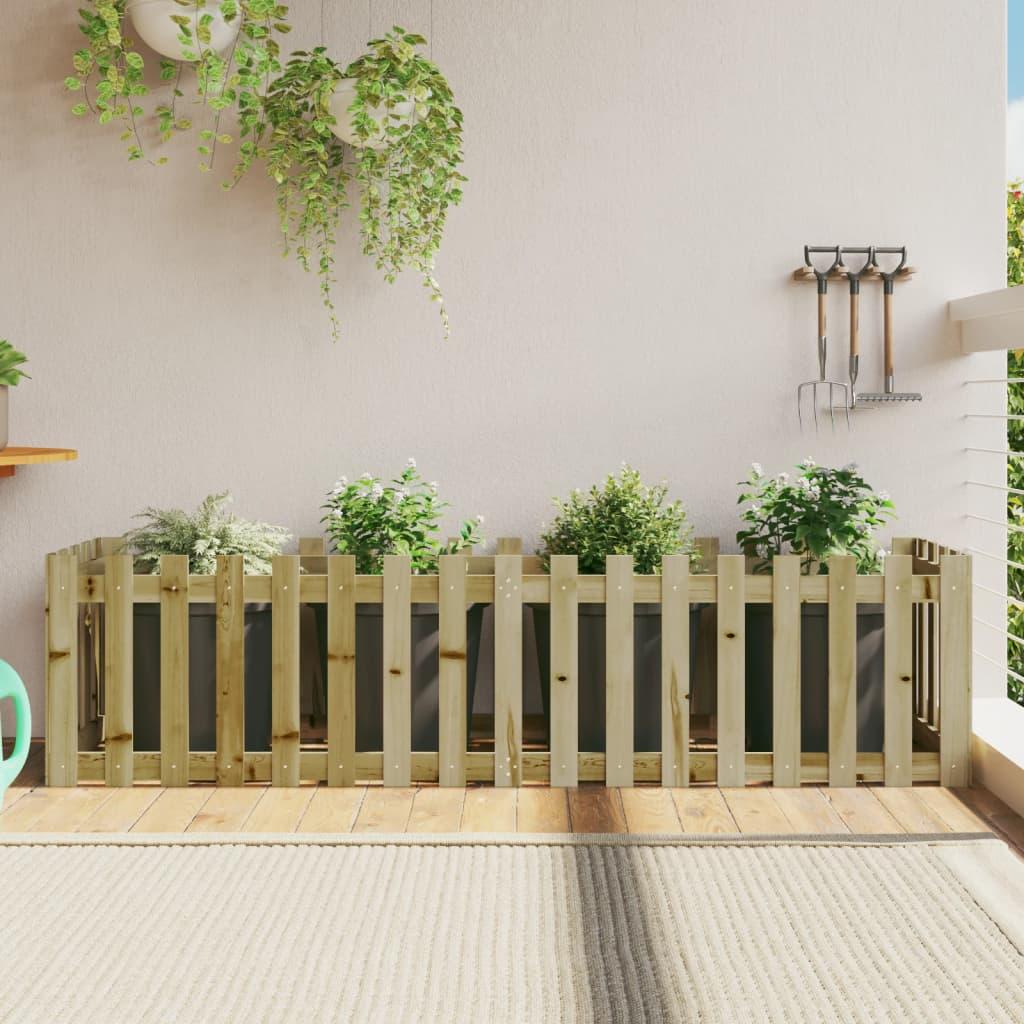 Højbed med stakitdesign 200×50×50 cm - imprægneret fyrretræ Højbed med stakitdesign 200×50×50 cm - imprægneret fyrretræ