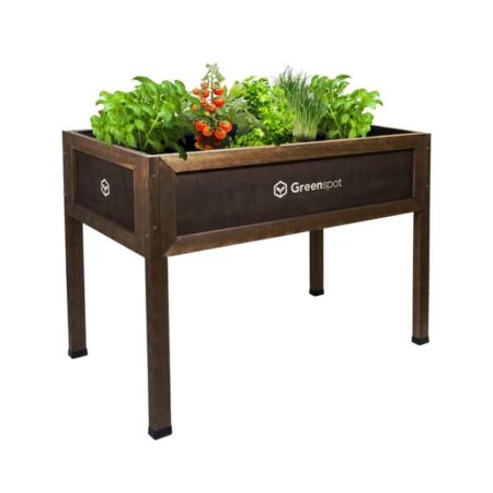 Højbed til altan, terrasse og have 110x55x80cm - Træherbarium på ben - Plantekasse på ben til blomster, krydderurter, grøntsager - Højbed, Greenspot V