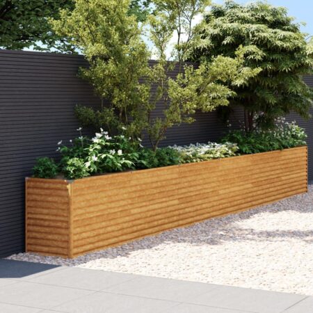 Højbed til haven 578 × 50 × 69 cm i cortenstål - rustfarvet plantekasse