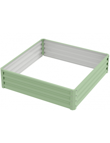 Højbed uden bund i forzinket stål H30 x B120 x D120 cm - Grøn