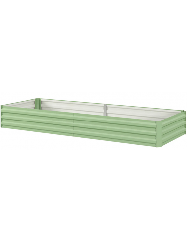 Højbed uden bund i forzinket stål H30 x B241 x D90,5 cm - Grøn
