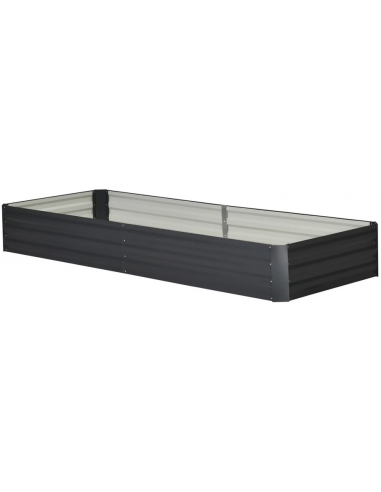 Højbed uden bund i forzinket stål H30 x B241 x D90,5 cm - Mørkegrå