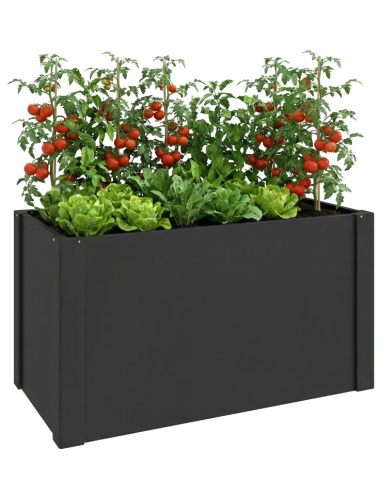 Højbed uden bund i forzinket stål H55 x B102 x D52 cm - Sort Højbed uden bund i forzinket stål H55 x B102 x D52 cm - Sort