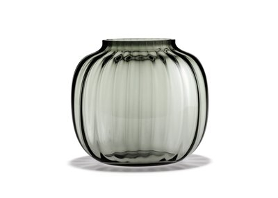 Holmegaard - Primula Oval Vase, smoke, 17,5 cm