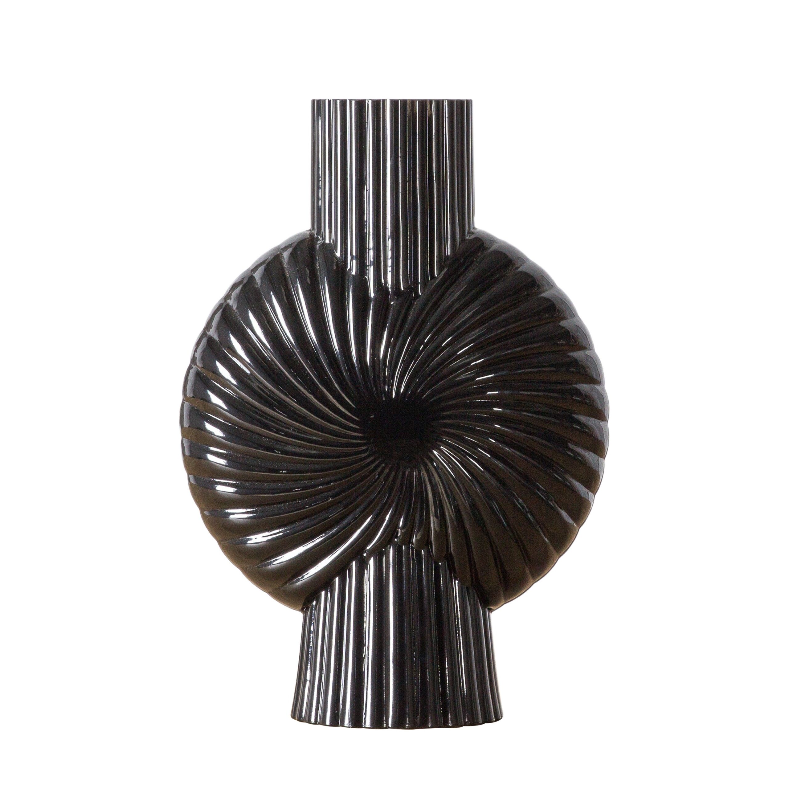 Holne Abstract Glass Vase Black Holne Abstract Glass Vase Black