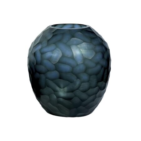 Home ESPRIT vase - blå krystal, moderne, 29 × 29 × 30 cm
