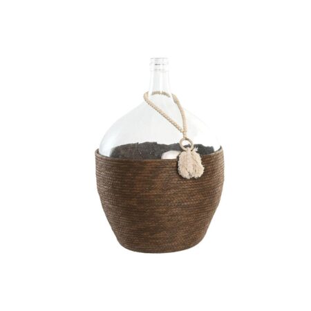 Home ESPRIT vase - gennemsigtig/mørkebrun krystal, kolonistil, 37 × 37 × 55 cm