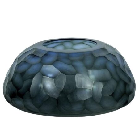Home ESPRIT vase i blå krystal - moderne, 33 × 33 × 14 cm