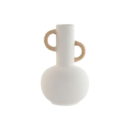 Home ESPRIT vase i stentøj - hvid/natur, 15,5 × 15 × 24 cm