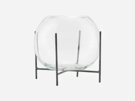 House Doctor, Ada, vase m. fod, glas, H: 12 cm, Dia: 15 cm