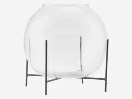 House Doctor, Ada, vase m. fod, glas, H: 16 cm, Dia: 20 cm