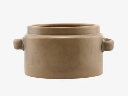 House Doctor, Bundi, urtepotte, keramik, brun, h: 16 cm, dia: 26 cm