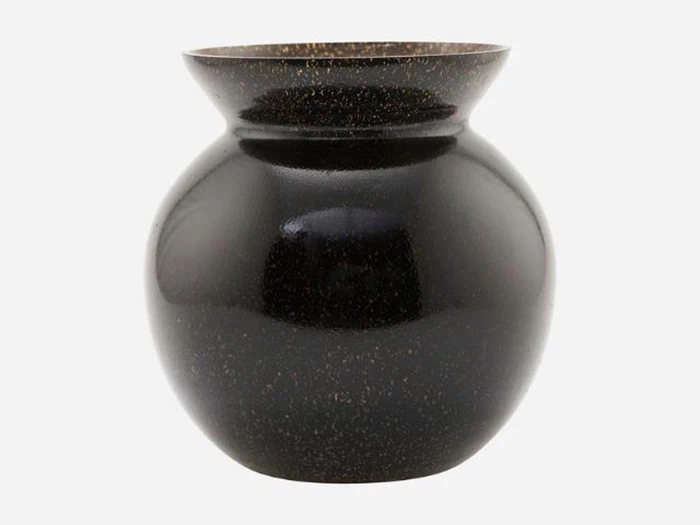 House Doctor, Chenna, vase, sort, glas, h: 22.5 cm dia: 23 cm House Doctor, Chenna, vase, sort, glas, h: 22.5 cm dia: 23 cm