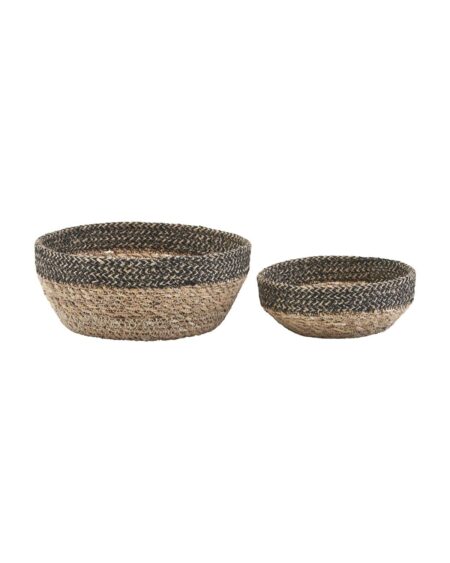 House Doctor - Kurv, HDBowl, Sort;Natural - S:, h: 6 cm, dia: 16 cm, L:, h: 10 cm, dia: 22 cm / Sort/Natural