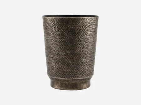 House Doctor, Oli, urtepotter, aluminium, Børstet sort finish, H: 25 Dia: 20 cm