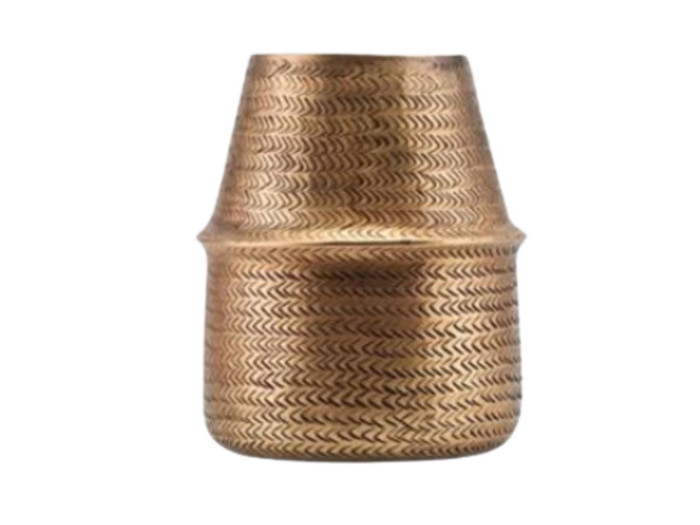 House Doctor, Rattan urtepotte, antik messing, h: 23 xø: 19 cm House Doctor, Rattan urtepotte, antik messing, h: 23 xø: 19 cm