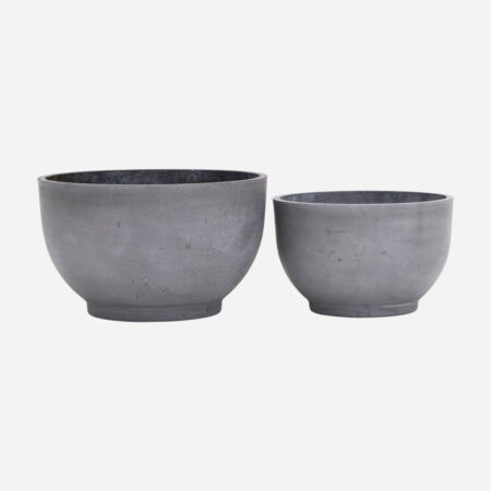 House Doctor-Urtepotte, Gard-S:, h: 25 cm, dia: 40 cm, M:, h: 30 cm, dia: 50 cm - Grey