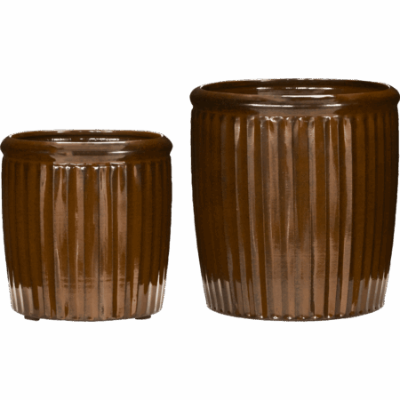 House Doctor Urtepotte, HDGroove, Brun, sæt af 2 stk.Ø20-Ø25cm