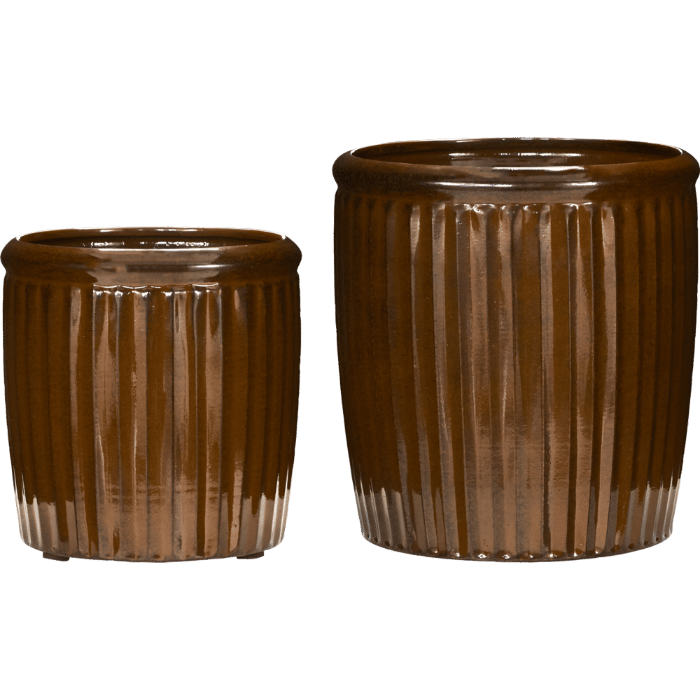 House Doctor Urtepotte, HDGroove, Brun, sæt af 2 stk.Ø20-Ø25cm House Doctor Urtepotte, HDGroove, Brun, sæt af 2 stk.Ø20-Ø25cm