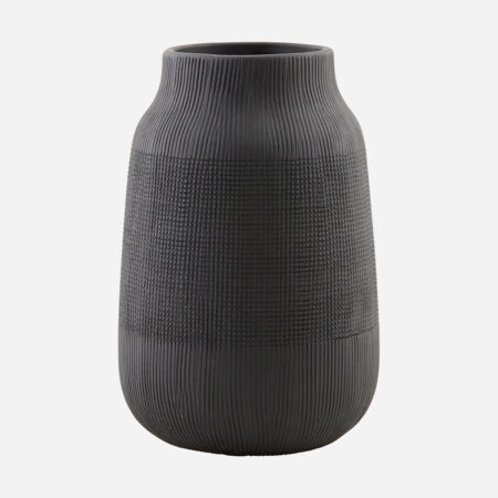 House Doctor - Vase, Groove, H 22 cm, sort