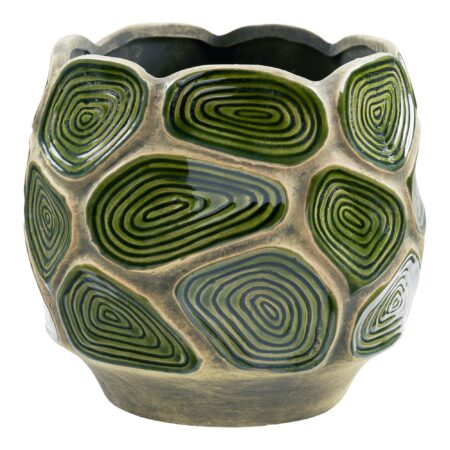 House Nordic - Urtepotte - keramik, mørk skov grøn/brun, ø18x16 cm