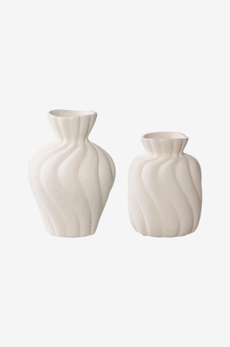 House Nordic - Vase - sæt af 2 - Hvid - Urtepotteskjulere & vaser - - Homeroom