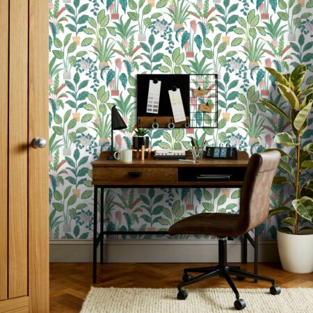 House Plants Self Adhesive Wallpaper Green