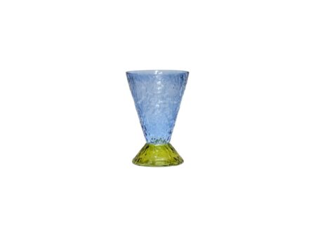 Hübsch - Abyss Vase - Vase - Blue/Olive Green - Ø20 x H29 cm
