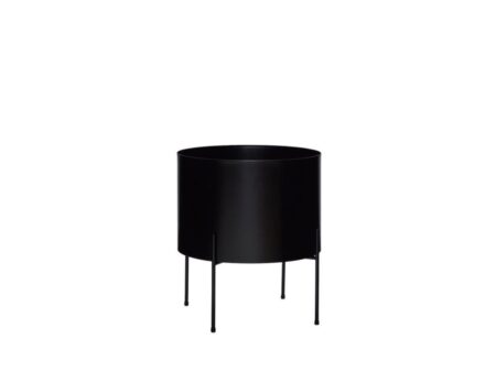 Hübsch - Airy Planter - Plantestand - Large Black - ø42xh45cm