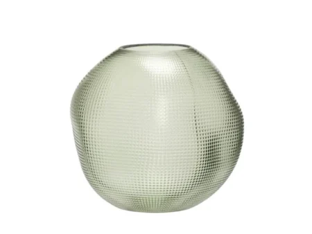 Hübsch, Balloon Vase, grøn, ø21xh20 cm