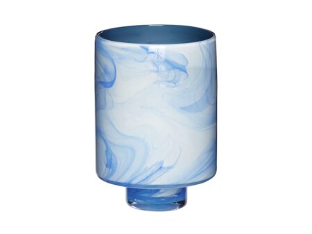 Hübsch - Cloud Vases (set of 2) - Vase - Blue/white - Small - Ø15 x H18 cm