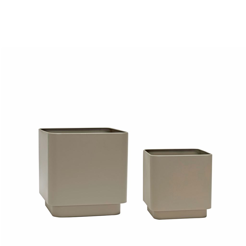 Hübsch Cube Pots Sæt af 2 stk - Brown Hübsch Cube Pots Sæt af 2 stk - Brown