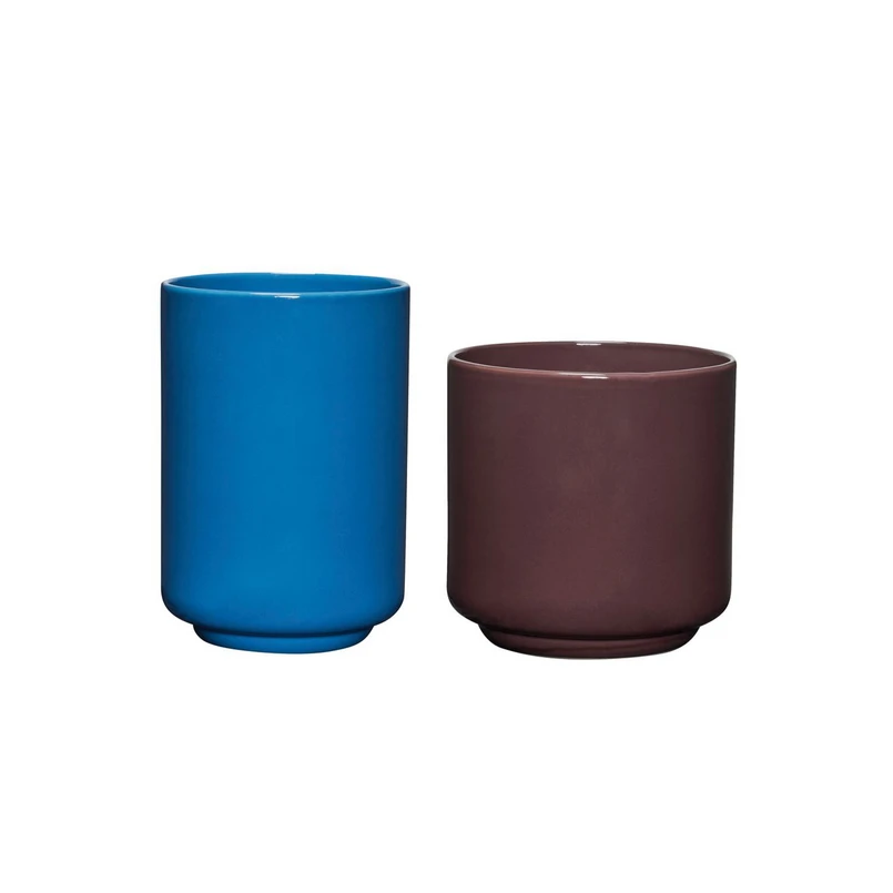 Hübsch - Deux Pots 2 pcs. Red Brown/Blue Hübsch - Deux Pots 2 pcs. Red Brown/Blue