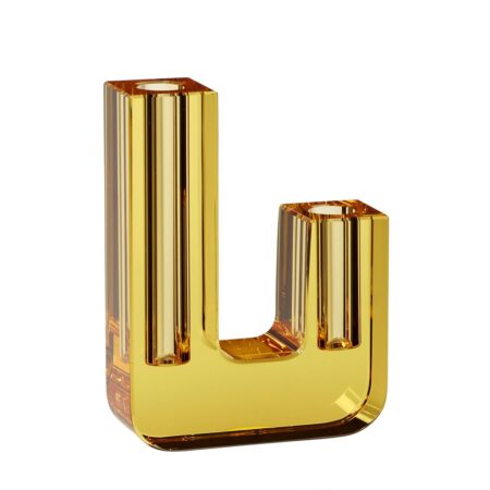 Hübsch Duo vase 16 cm Gul