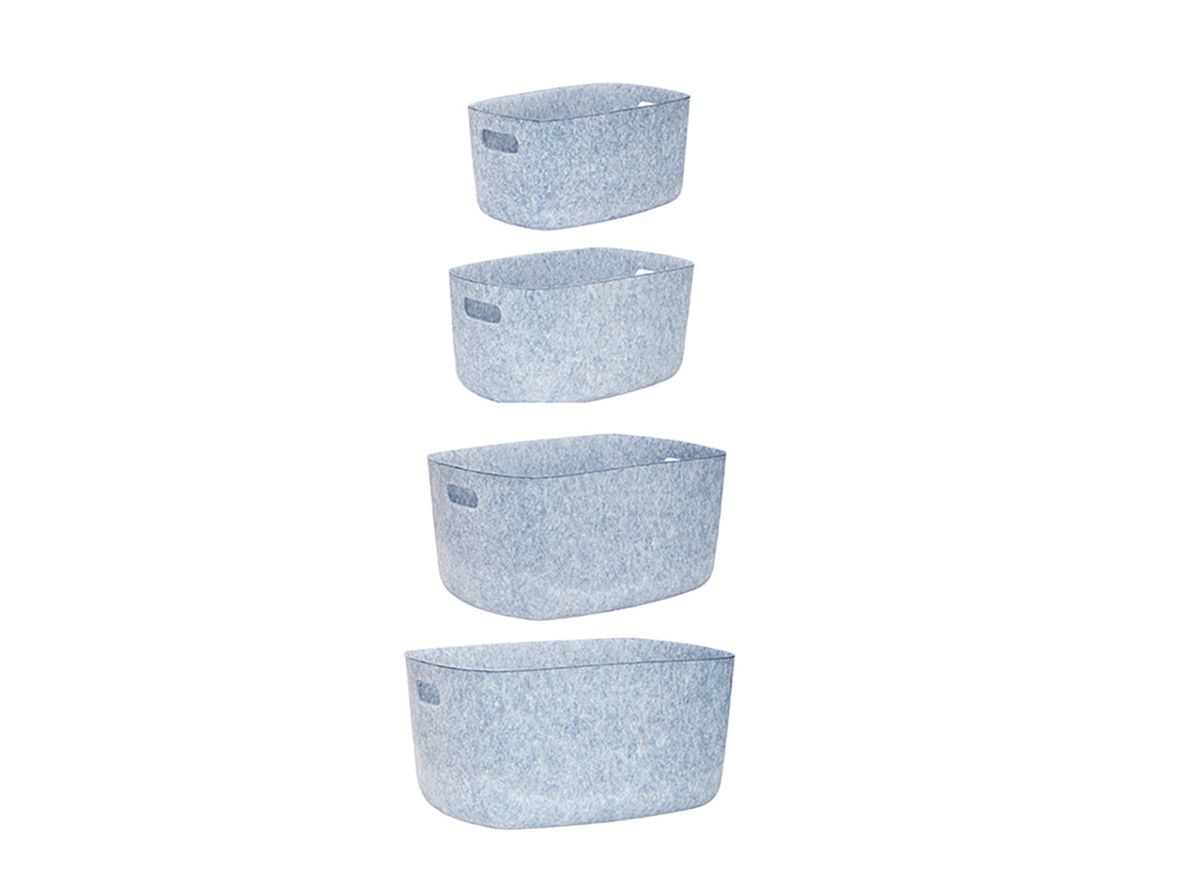 Hübsch - Filtkurv, sæt af 4 - Kurv - Blå - 36 x 24 x h19, 40 x 27 x h21, 44 x 31 x h23, 48 x 36 x h24 cm Hübsch - Filtkurv, sæt af 4 - Kurv - Blå - 36 x 24 x h19, 40 x 27 x h21, 44 x 31 x h23, 48 x 36 x h24 cm