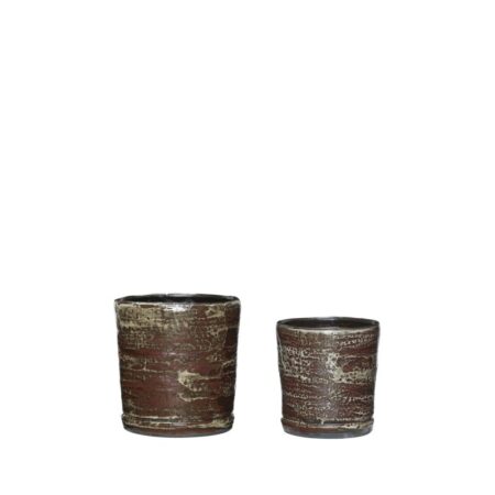 Hübsch Fossile krukker 2-pak Brown