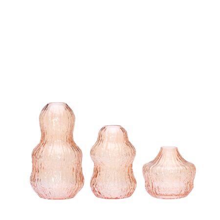 Hübsch - Fuyu Vaser - Orange - Sæt af 3 - ø11xh20cm, ø10xh15, ø11xh10cm - Brown