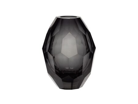 Hübsch - Hübsch Glas Vase - Vase - Grey/Clear - Ø13 H17 cm