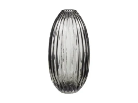 Hübsch, Ripple Vase, Smoked, ø15xh30 cm