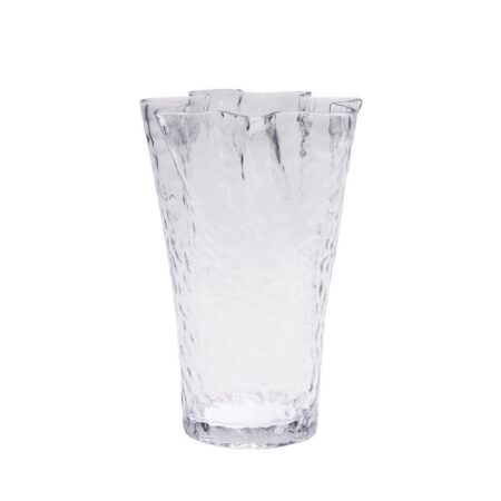 Hübsch Ruffle Vase H: 30 cm - Clear Glass FORUDBESTIL: MAJ 2024