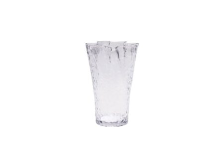 Hübsch - Ruffle Vase Klar - Vase - Tekstureret - Ø23 x H30 cm
