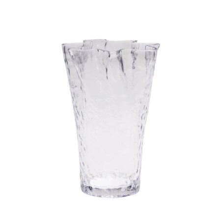 Hübsch - Ruffle Vase - Klar - ø23xh30cm
