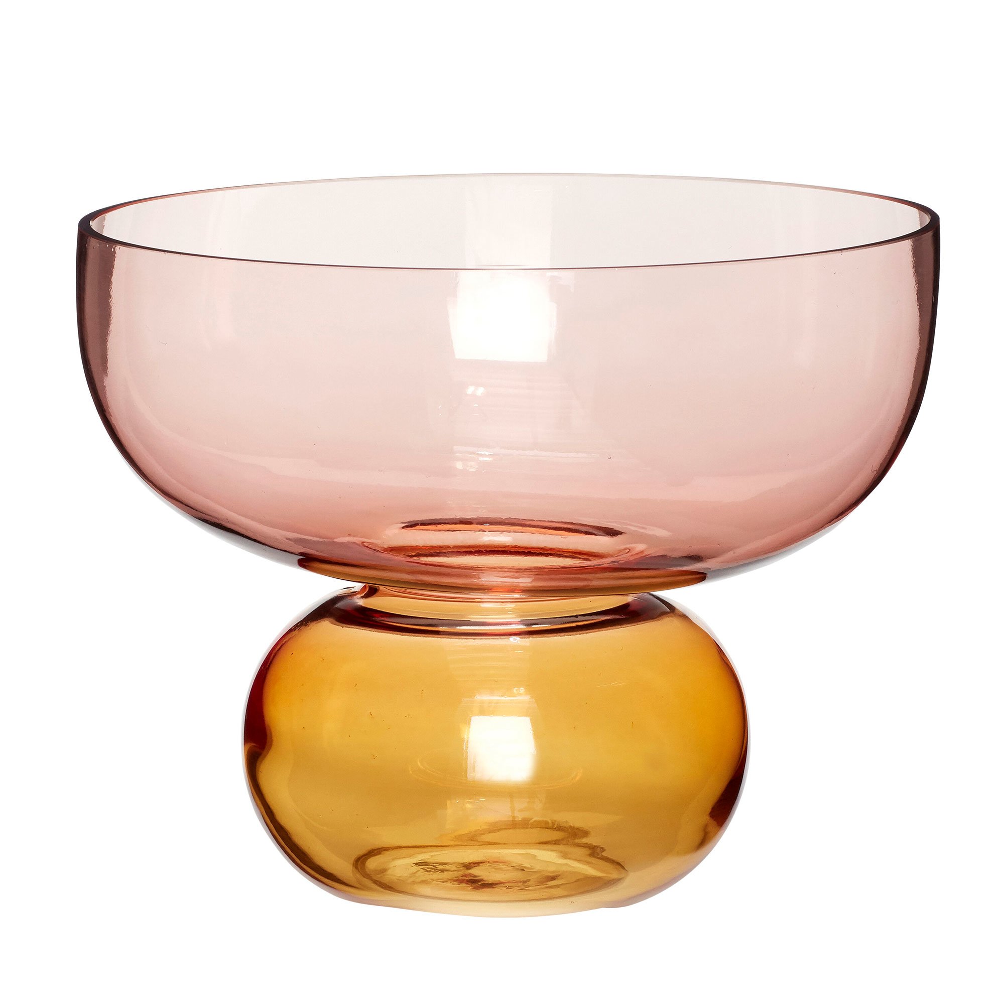 Hübsch Show vase 25 cm, rav/lyserød Hübsch Show vase 25 cm, rav/lyserød
