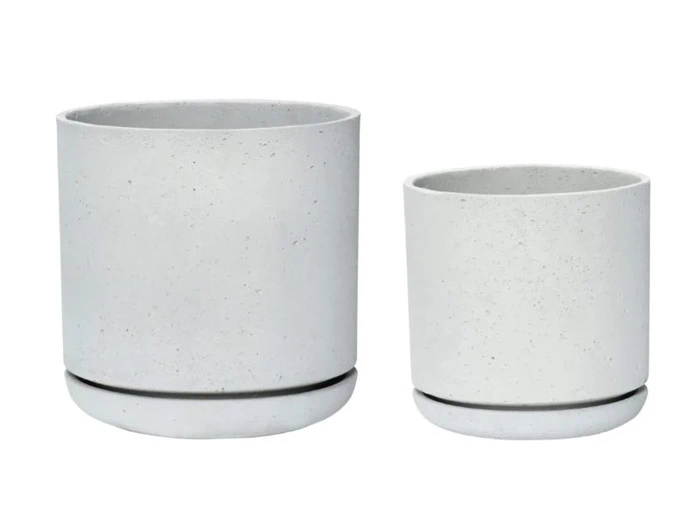 Hübsch, Terrace potter, 2 stk., Grå, Ø28xh29 + ø35xh36 cm Hübsch, Terrace potter, 2 stk., Grå, Ø28xh29 + ø35xh36 cm