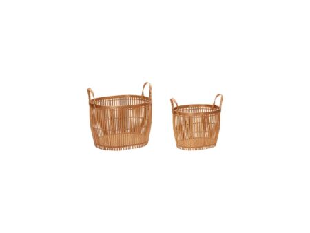 Hübsch - Vantage Baskets (set of 2) - Kurv - Small Set - Nature - L37 x W36 x H29 cm & L38 x W47 x H33 cm