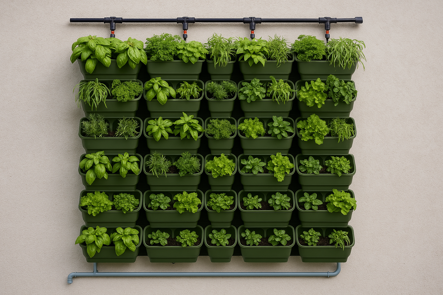 Hydroponisk plantevæg med 56 plantepotter Hydroponisk plantevæg med 56 plantepotter
