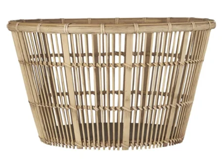 Ib Laursen, Håndlavet Kurv, Natur, Konisk Bambusflet, H: 35,5 x Ø:59 cm
